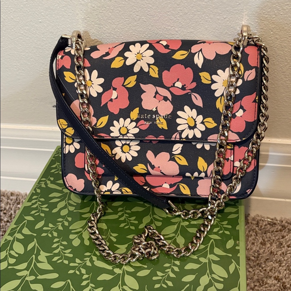 Kate Spade New York Remi flap chain crossbody "Road Trip Floral" multi print - Picture 7 of 8